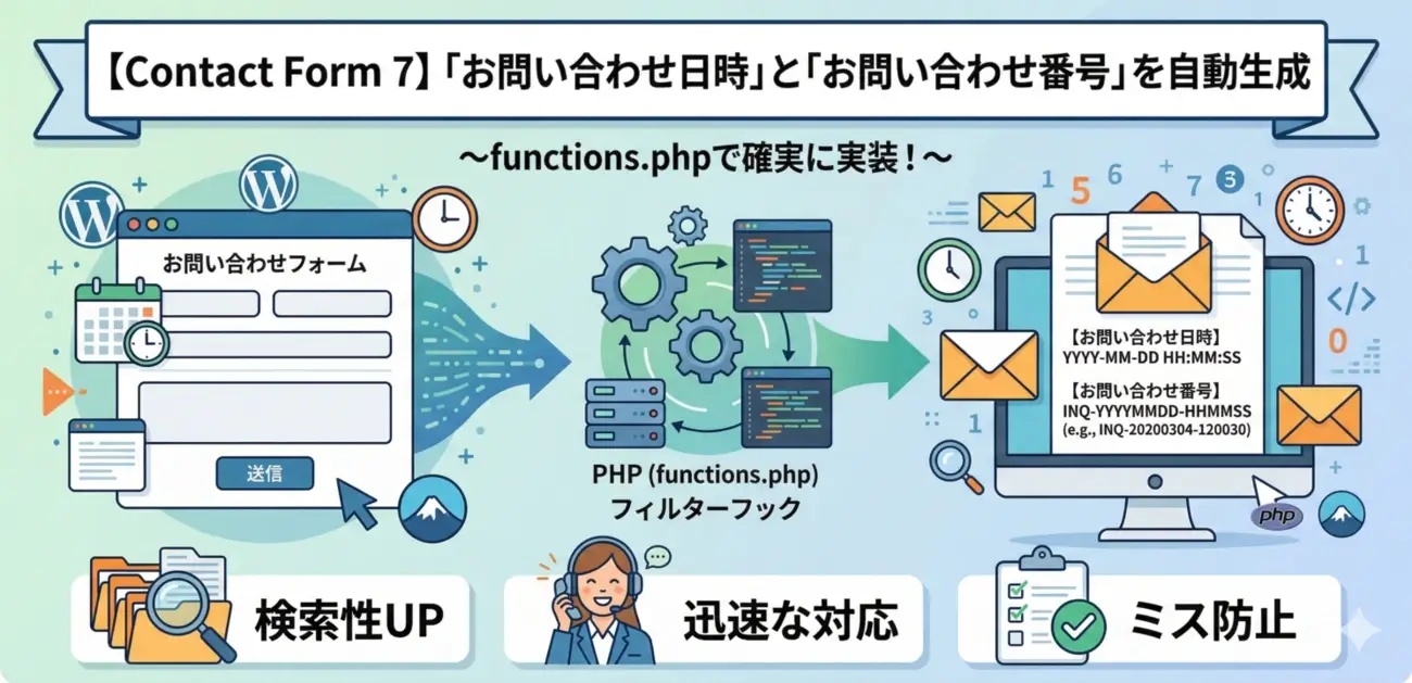 Contact Form 7にお問い合わせ番号とお問い合わせ日時を自動生成する方法（PHP実装）